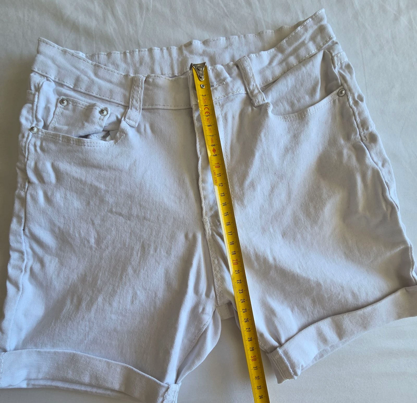 Short en jean blanc Fashion Jeans Taille S 36 revers – photo 8